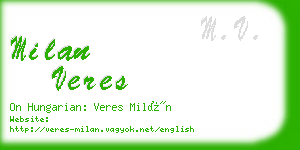 milan veres business card